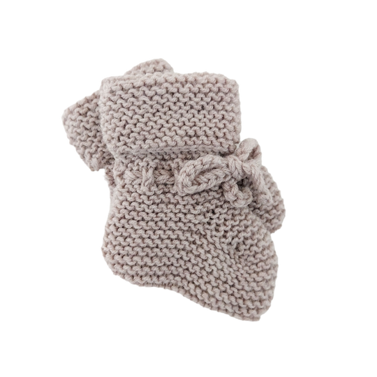 Gehaakte babysokjes met strikje - Grijs