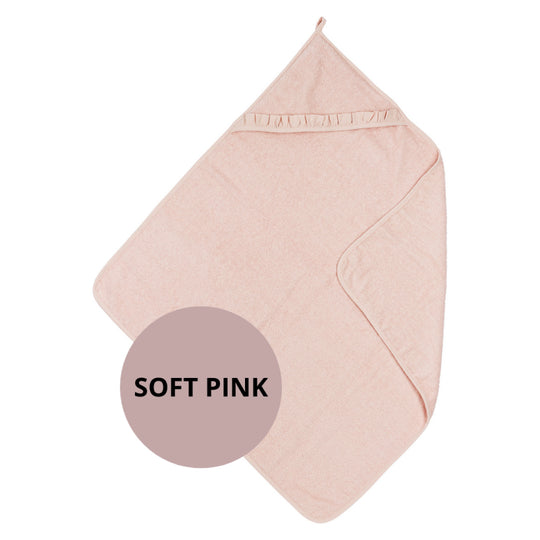 Badcape - BADSTOF/RUFFLE - offwhite — SOFT PINK
