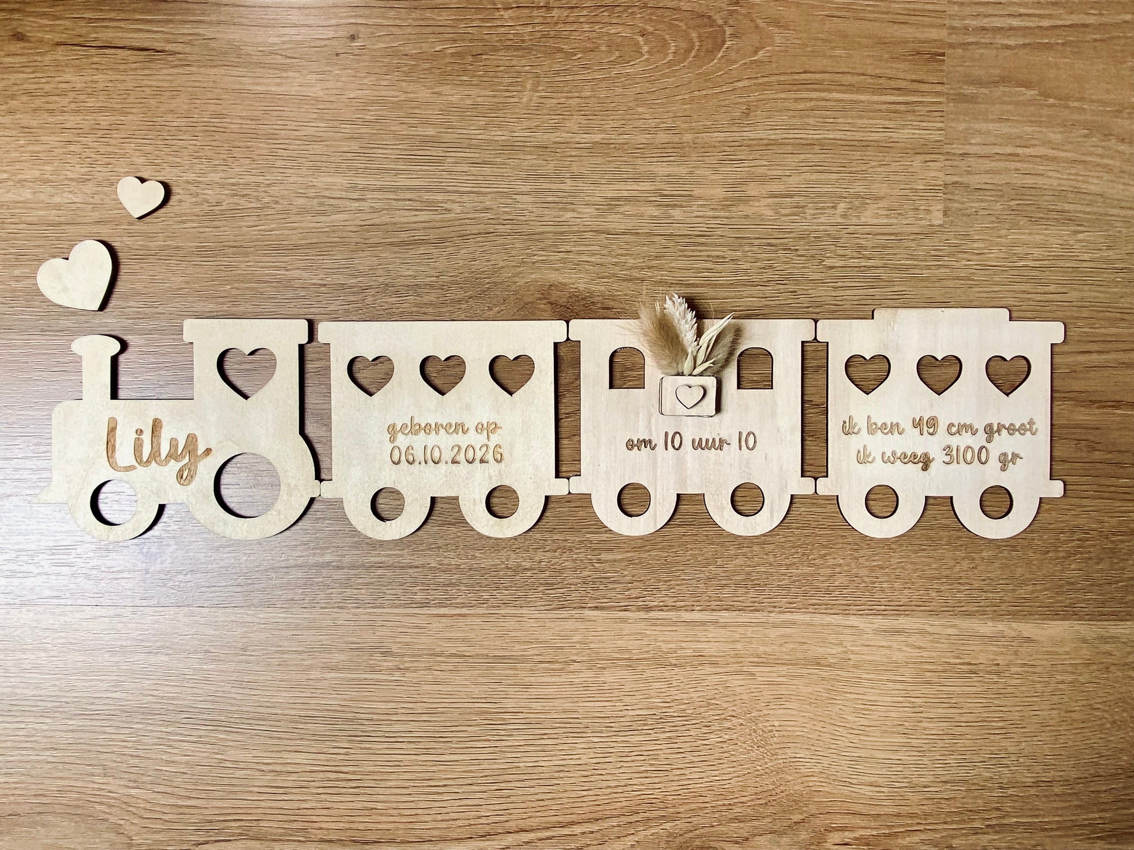 Gepersonaliseerd Houten Geboortetreintje