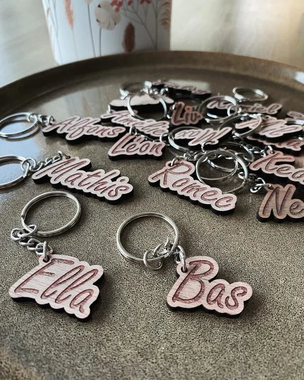 Sleutelhanger met naam - HOUT