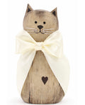 HOUTEN KAT MET STRIK GROOT