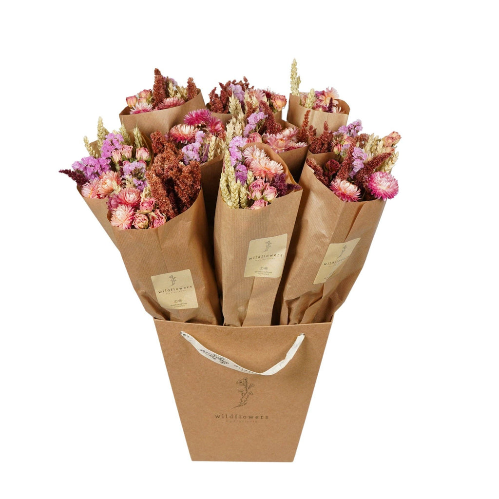 Droogbloemen boeket - Pink