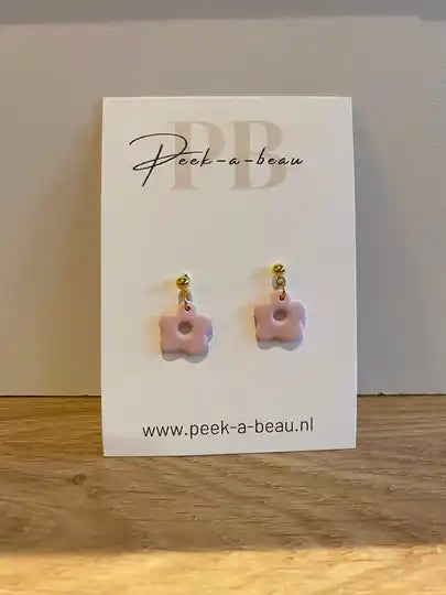 Oorbellen KIND - ROZE BLOEM STEKER