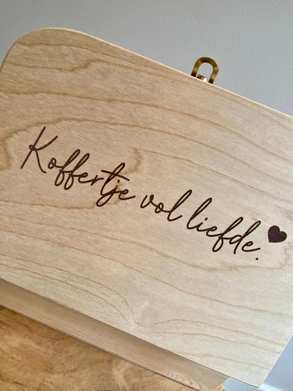 Geboortecadeau - "Koffertje vol liefde" (SET MET KAM)