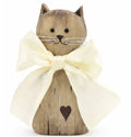 HOUTEN KAT MET STRIK KLEIN