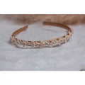 Diadeem - WIT/GOUD MET BLOEMEN