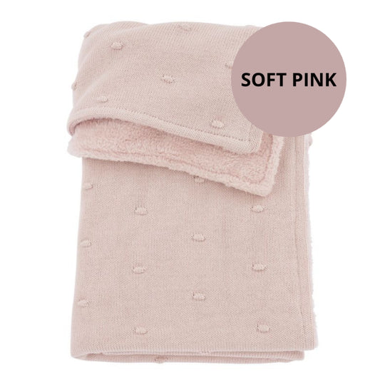 Babydeken - KNOTS/TEDDY - SOFT PINK
