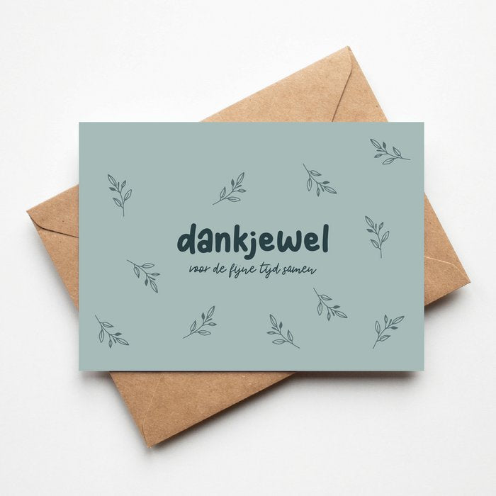 Wenskaart - DANKJEWEL VOOR DE FIJNE TIJD