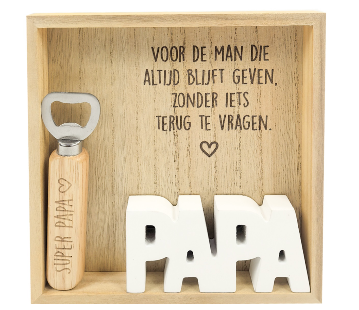 Flessenopener cadeaubox 'papa'