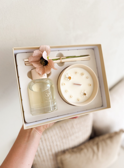 Cadeaubox zijden bloem - Azure Allure