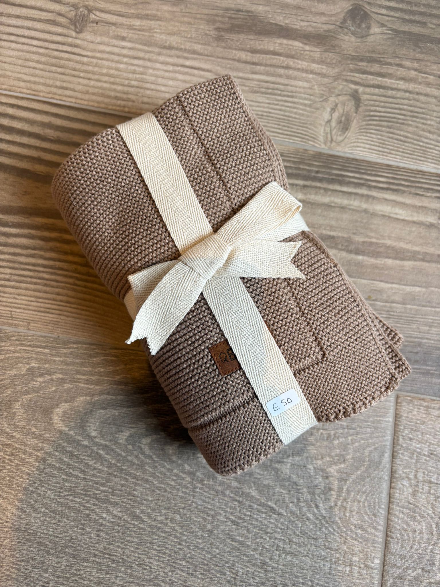 Organic Knitted Blanket - Babiezz - MOKA BRUIN