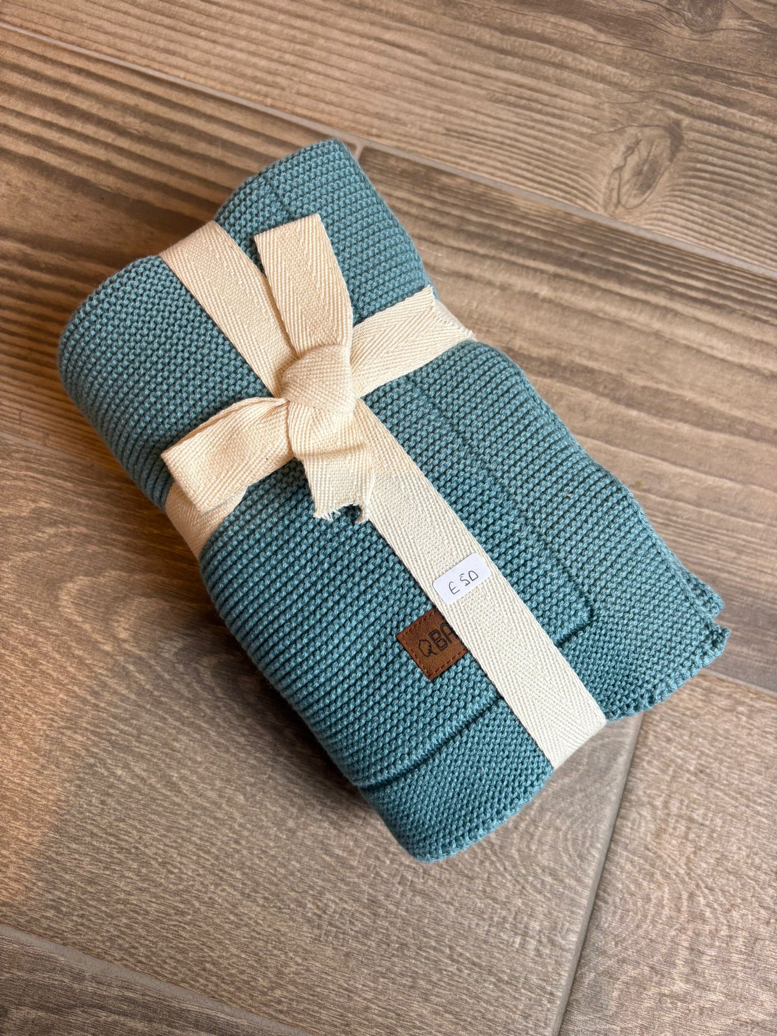 Organic Knitted Blanket - Babiezz - SMOKE BLUE