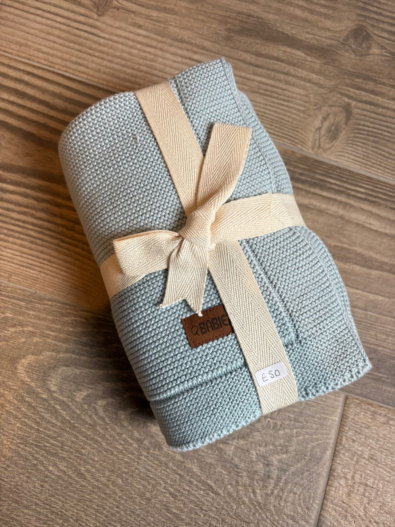Organic Knitted Blanket - Babiezz - BABY BLUE