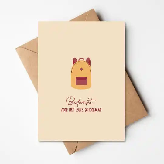 Wenskaart - BEDANKT VOOR HET LEUKE SCHOOLJAAR