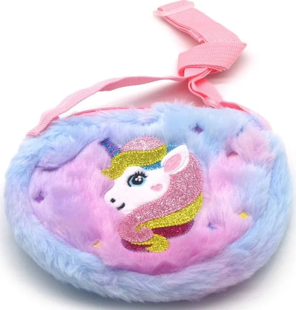 FLUFFY UNICORN BAG - PAARS/ROZE