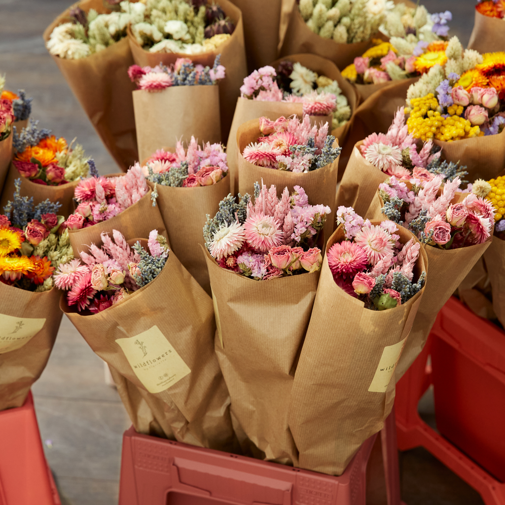 Droogbloemen boeket - Pink