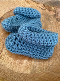 Gehaakte babysokjes - Blauw