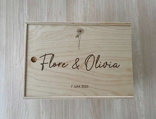 Herinneringskoffer met gravure