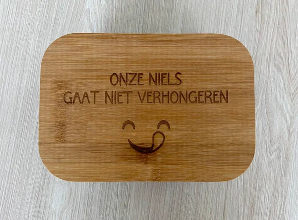 Brooddoos gegraveerd — BEIGE