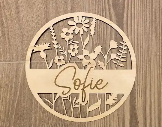 Naamcirkel met bloemen