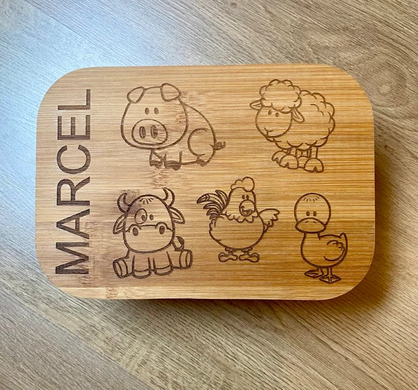 Brooddoos gegraveerd — BEIGE