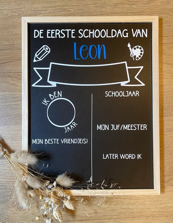 Eerste schooldag krijtbord