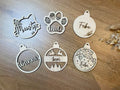 Houten kerstbal gepersonaliseerd