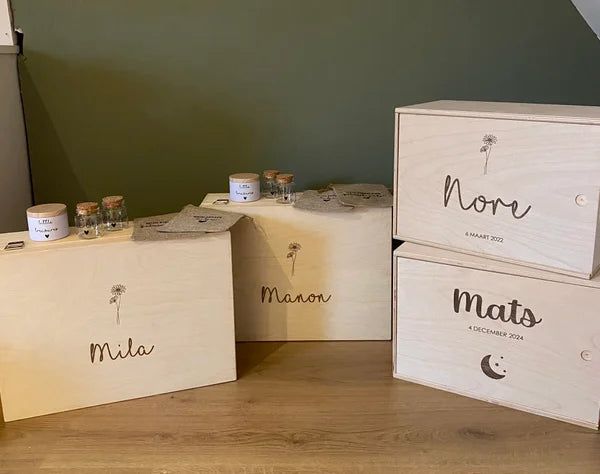 Herinneringskoffer met gravure