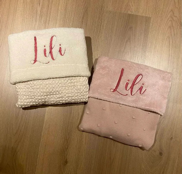 Babydeken - KNOTS/TEDDY - SOFT PINK