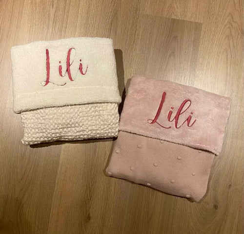 Babydeken - KNOTS/TEDDY - SOFT PINK