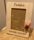 Houten kader met gravure