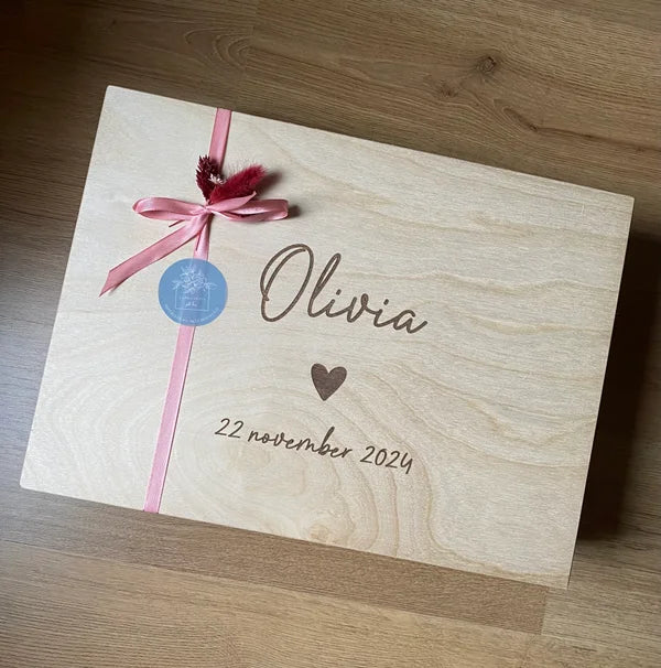 Herinneringskoffer met gravure