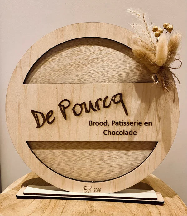 Dubbele houten cirkel met eigen ontwerp
