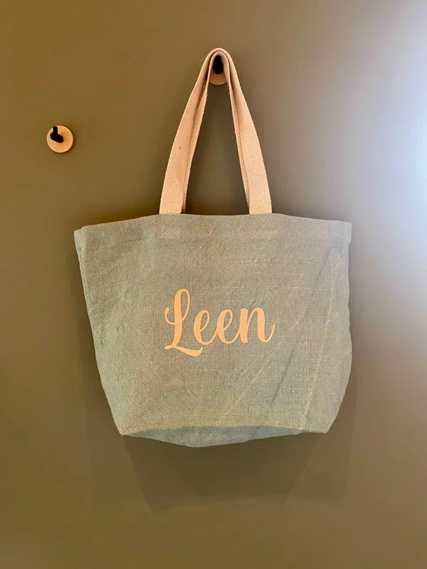 Strandtas jute — BLAUW