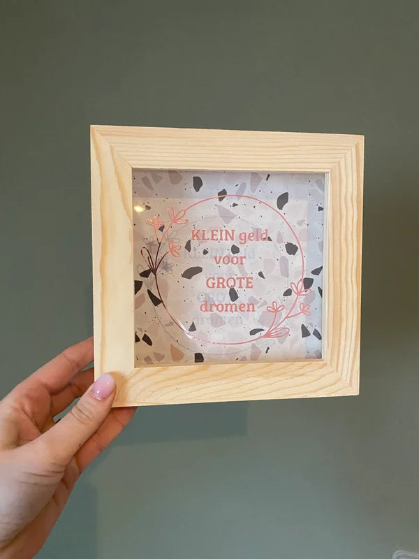 Gepersonaliseerde spaarpot - Grote Dromen - BESTICKERD