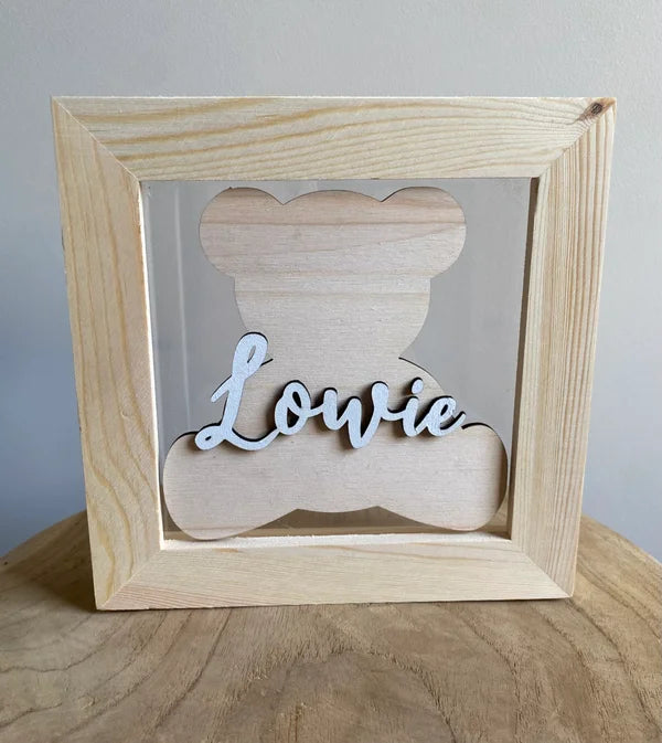 Gepersonaliseerde spaarpot - Eigen ontwerp - Hout