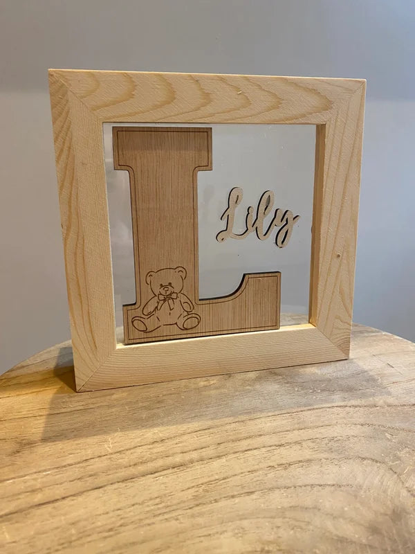 Gepersonaliseerde spaarpot - Eigen ontwerp - Hout