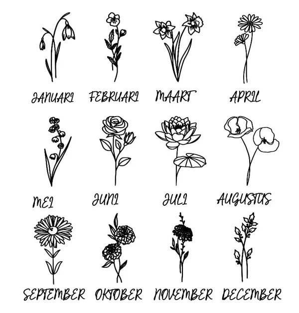 Boekenlegger met geboortebloem