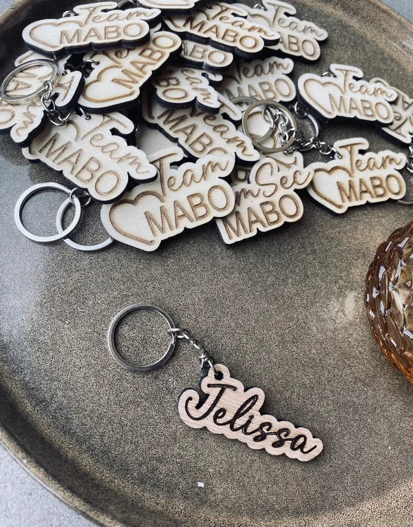 Sleutelhanger met naam - HOUT