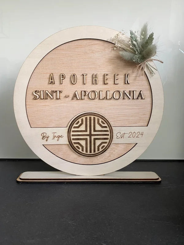 Dubbele houten cirkel met eigen ontwerp