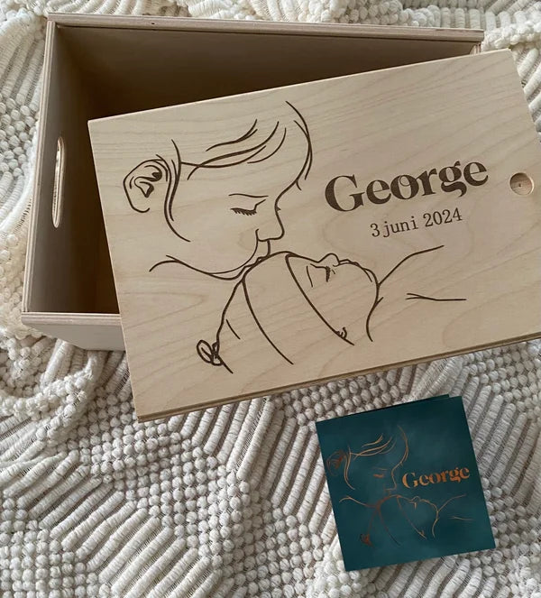 Herinneringskoffer met gravure