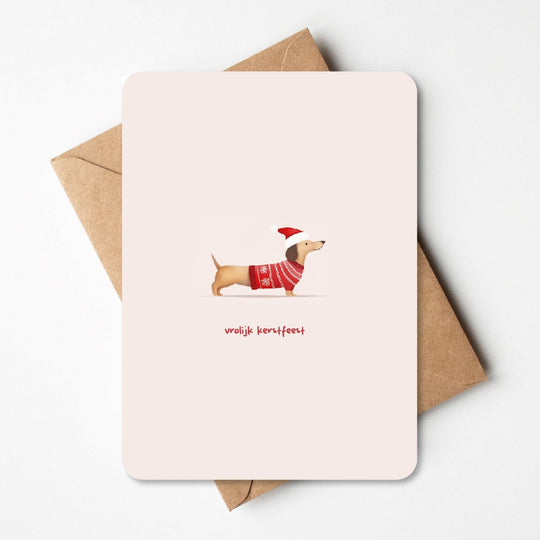 Wenskaart - KERST HOND