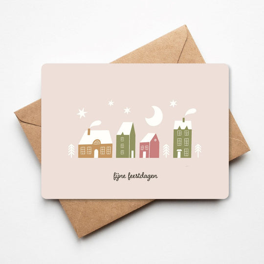Wenskaart - KERSTHUISJES
