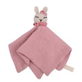 Knuffeldoekje met gehaakt hoofdje - KONIJN DONKER ROZE