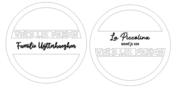 Houten cirkel ‘VROLIJK PASEN’